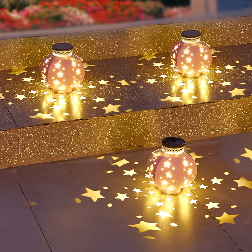 Solar Star Projection Outdoor Lantern - Waterproof LED Garden Light