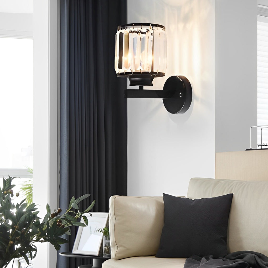 Modern Crystal Glass Wall Sconce with Rotating Shade