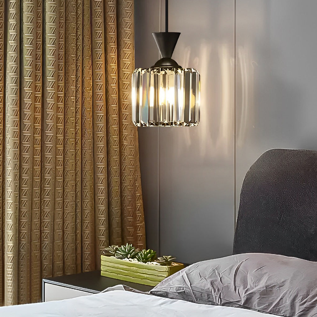 Modern Crystal Pendant Light with Three-Step Dimming