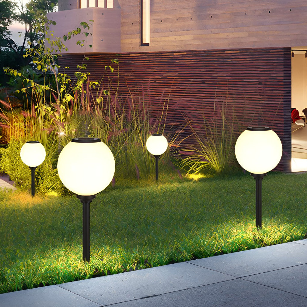 Solar LED Pathway Light Round Ball Design Adjustable Brightness