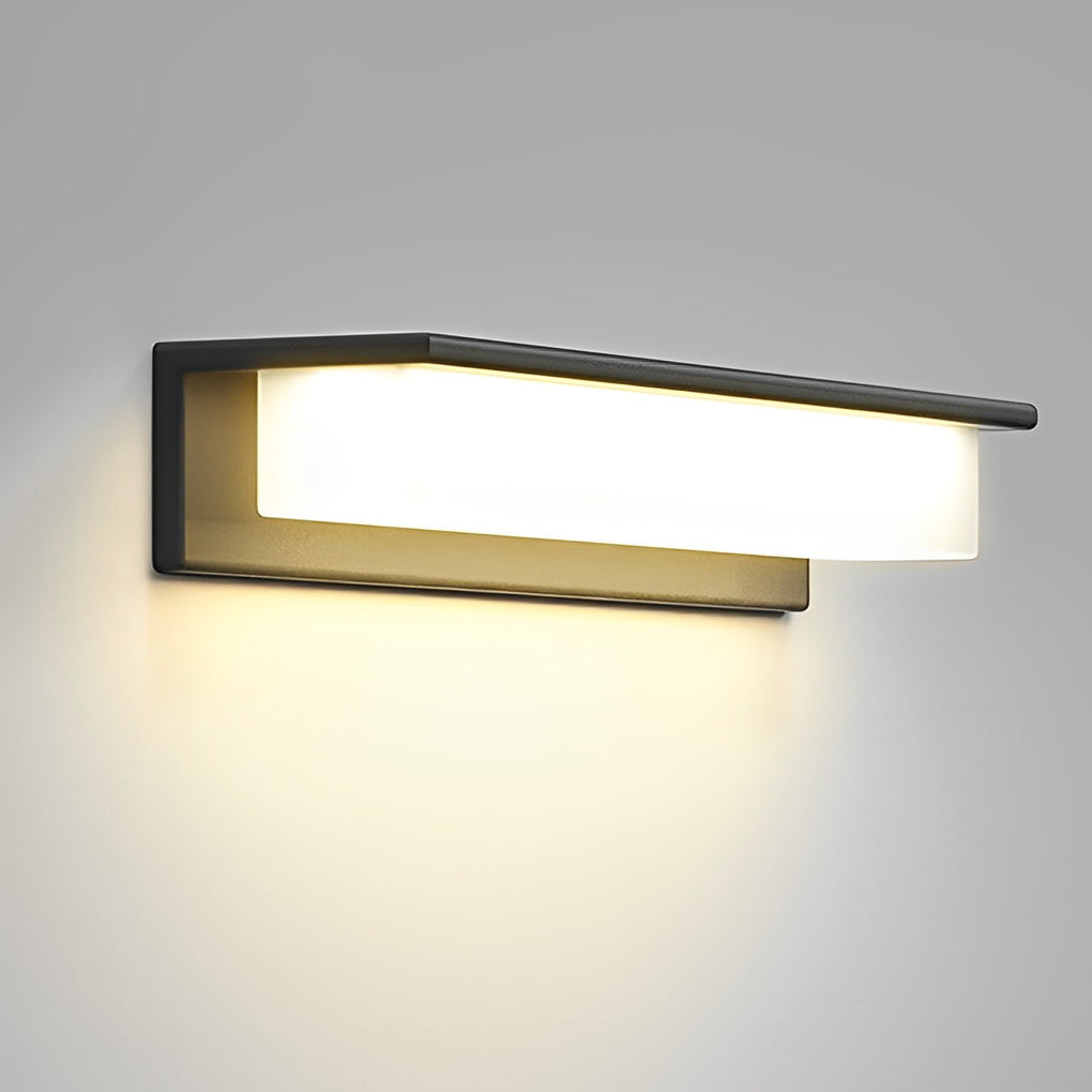 Modern Rectangular Solar LED Outdoor Wall Light - Waterproof