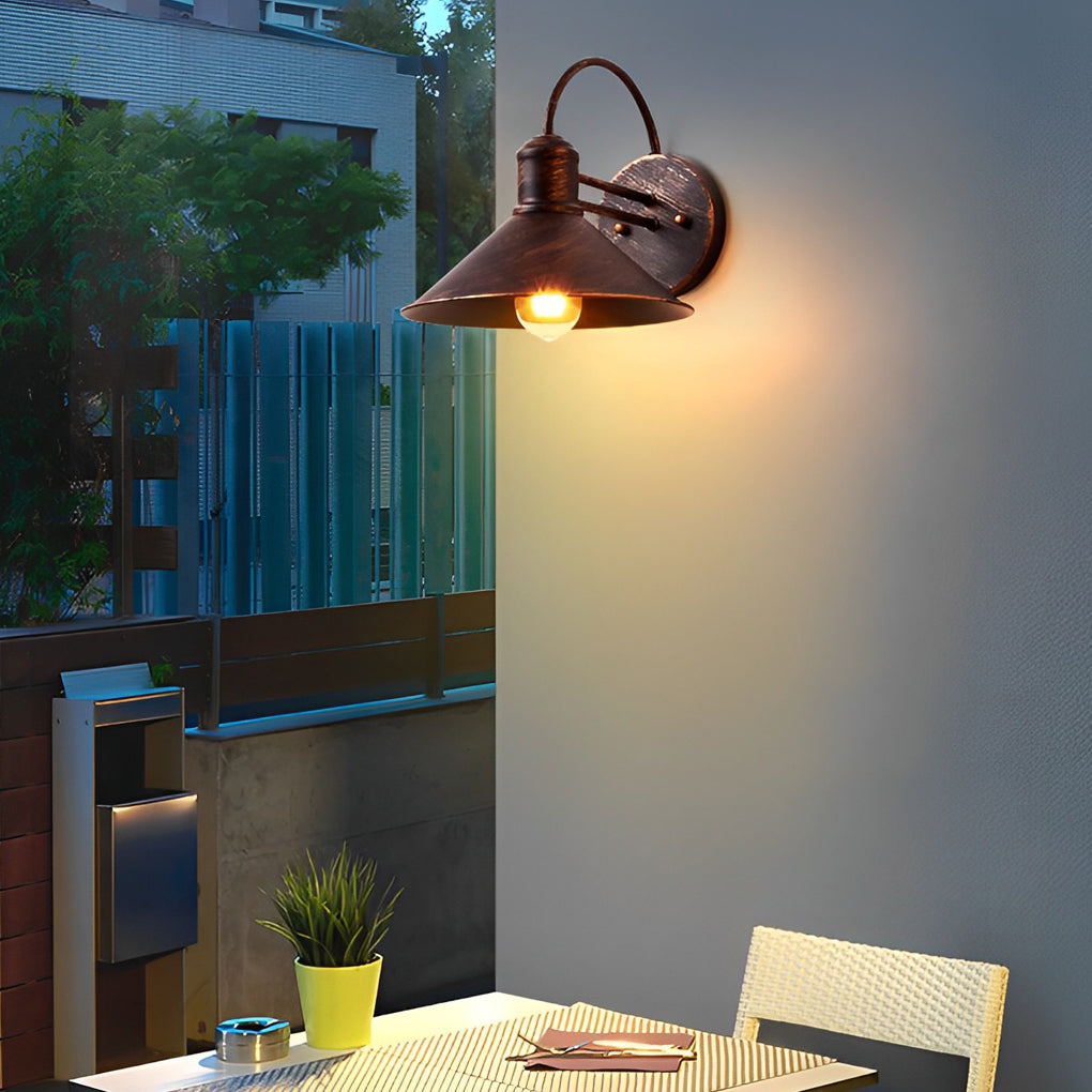 Conical Iron Waterproof Industrial Outdoor Wall Lamp