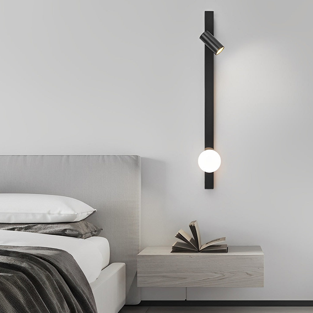 Modern Black Gold LED Wall Sconce with Adjustable Spotlight
