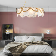 Modern Glass Bubble Chandelier with Iron Frame