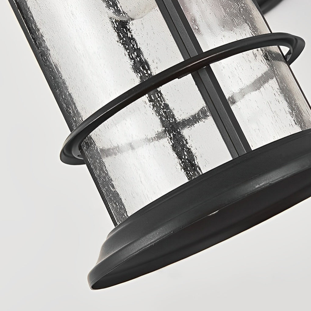 Modern Matte Black Outdoor Wall Lamp with Glass Shade IP44 Waterproof