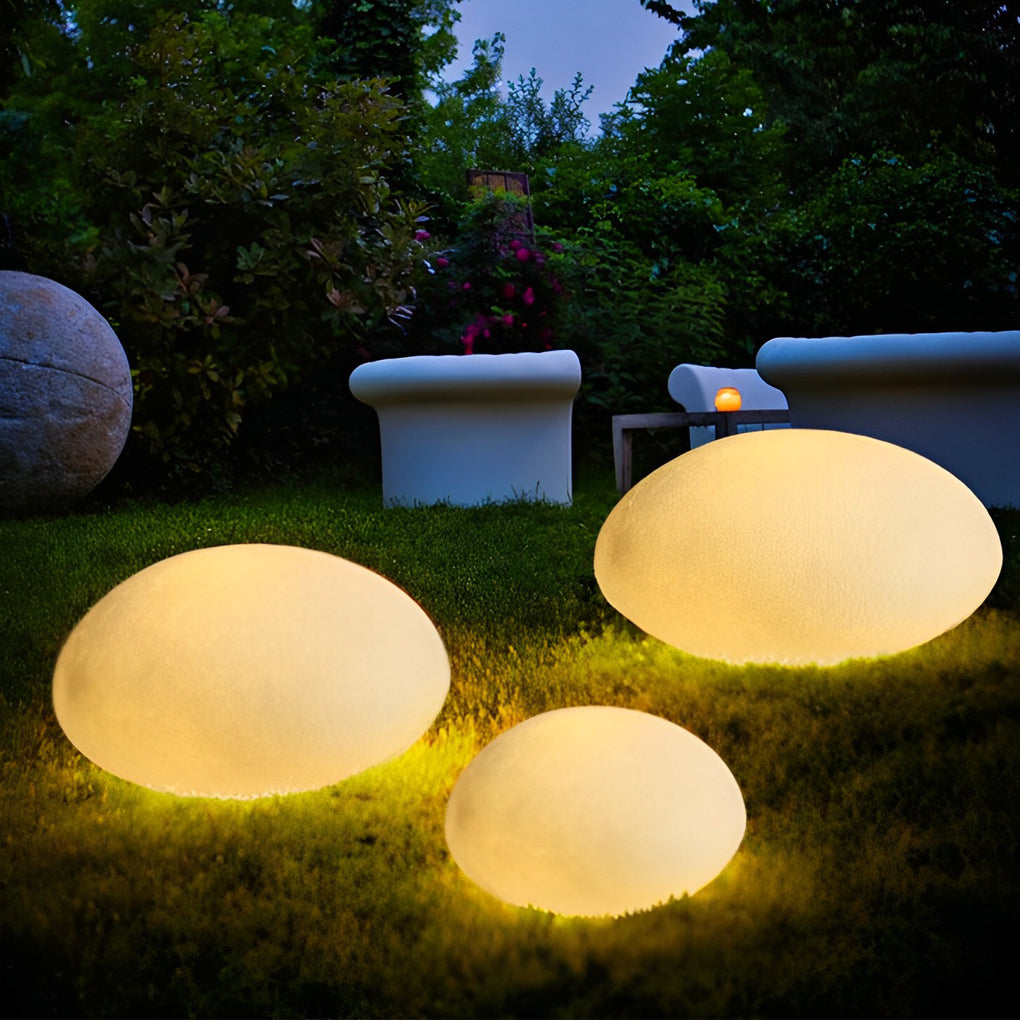 Modern Resin Cobblestone LED Lawn Light Waterproof Outdoor