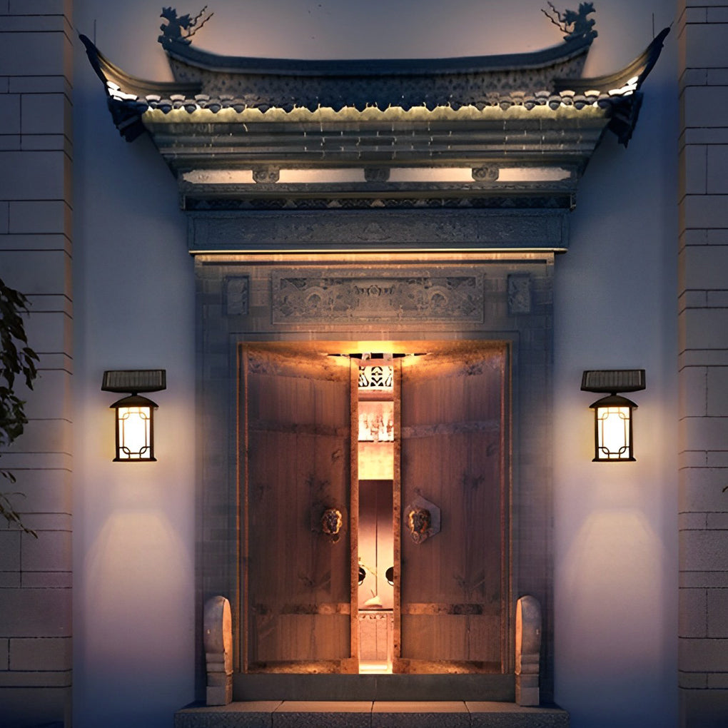 Modern Solar LED Outdoor Wall Light with Remote – Dimmable &