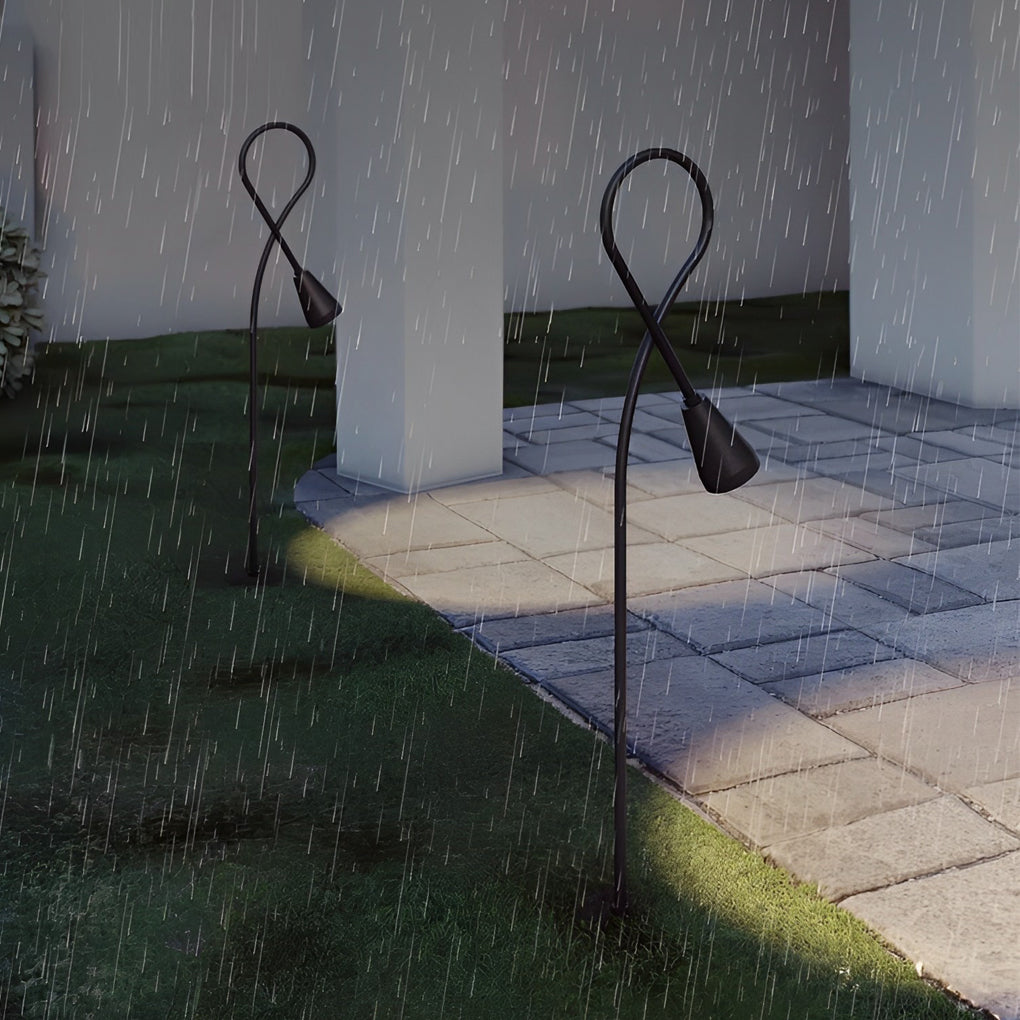 Modern Arched Gooseneck Pathway Lights - Waterproof LED Outdoor