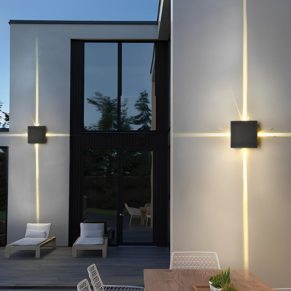 12W Cross Star LED Outdoor Wall Light - Waterproof Modern Design