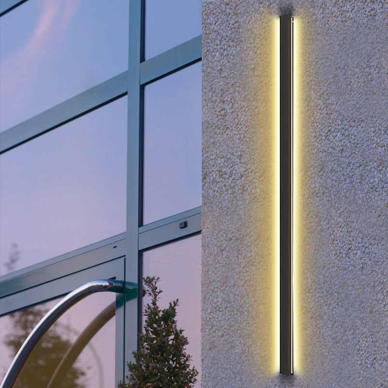 Linear LED Waterproof Outdoor Wall Light Black Minimalist Metal