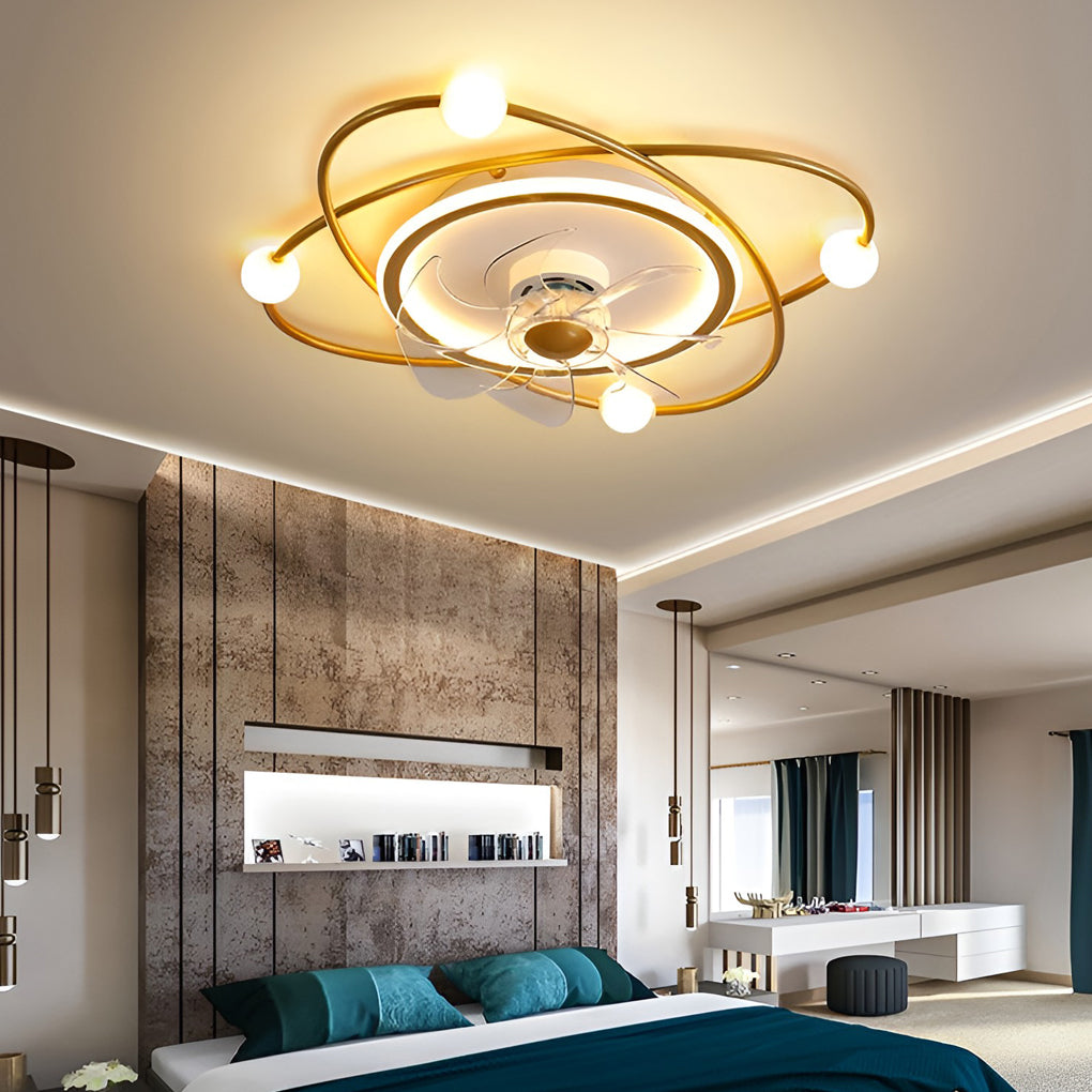 Modern LED Ceiling Fan Light with Remote Dimming - 22 Inch