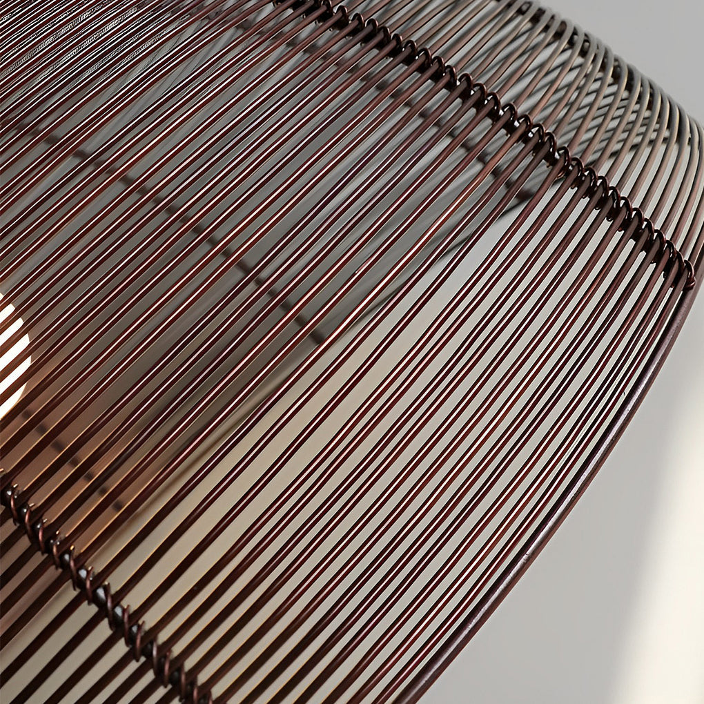Semicircular Woven Metal Pendant Light - Rustic Modern Dining
