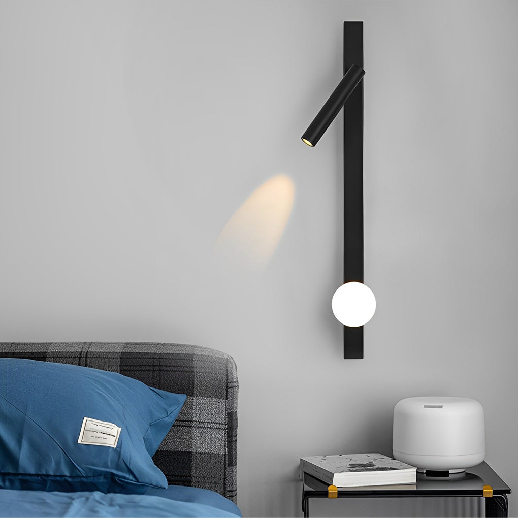 Adjustable Modern Black Wall Sconce with Dual LED Spotlights