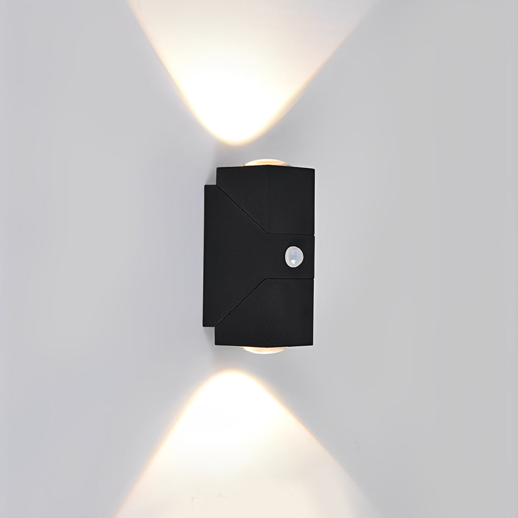 Modern Motion Sensor Black Outdoor Wall Lamp with Adjustable Light