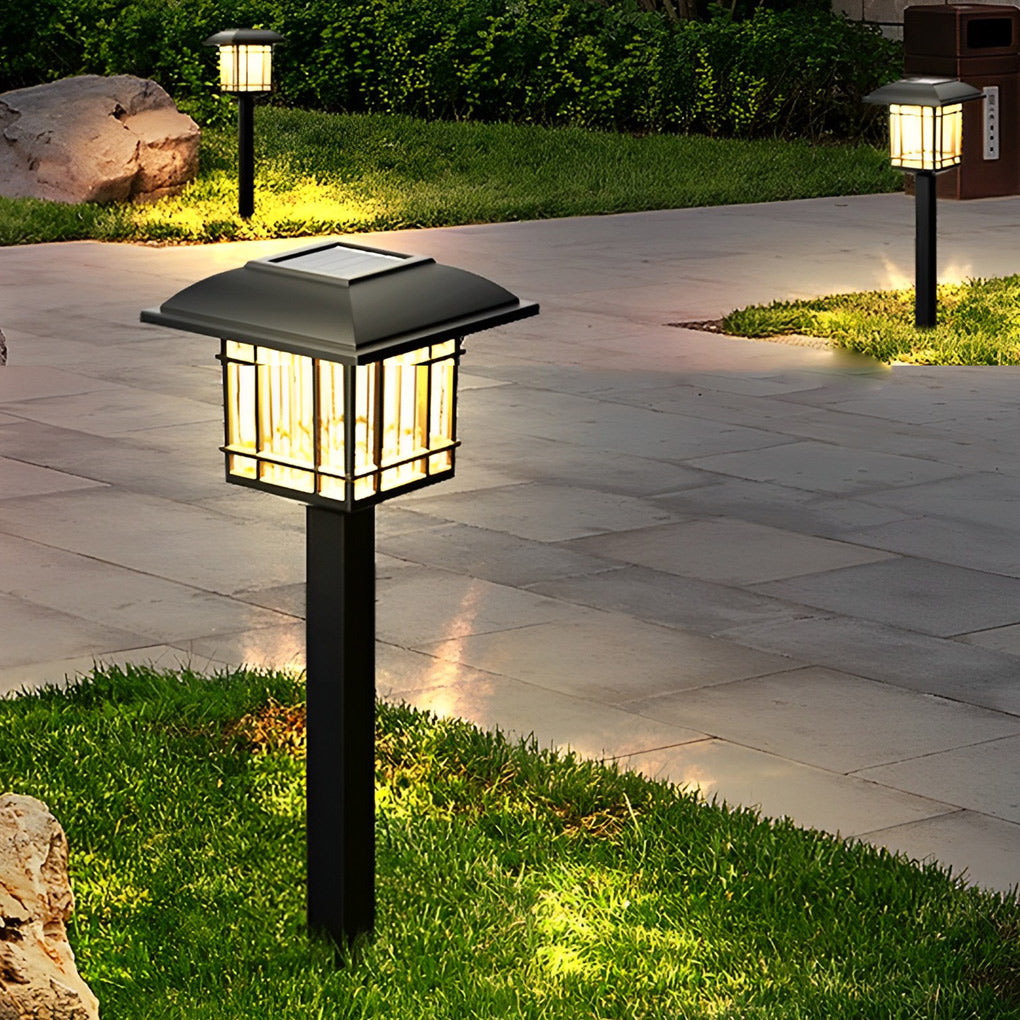 Modern Solar Square Lawn Light Set - Waterproof Outdoor Lighting