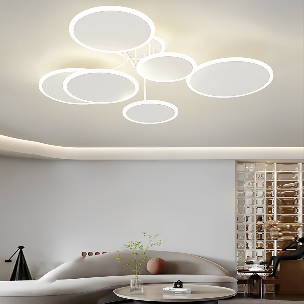 Nordic Round LED Ceiling Light - Matte White Three-Step Dimming