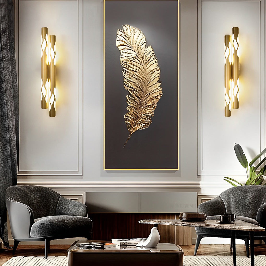 Flame Pattern LED Wall Sconce - Modern Up Down Light Metal Acrylic