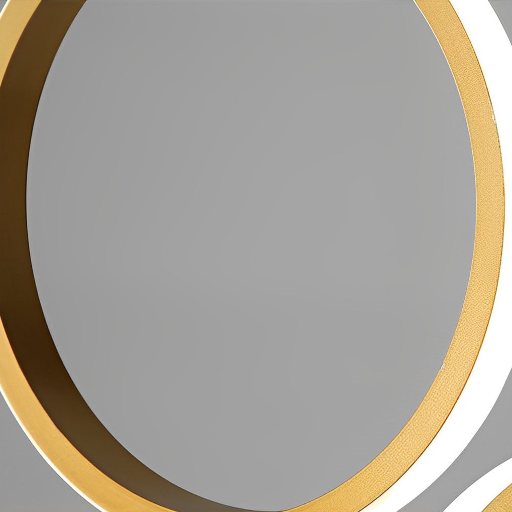 Modern LED Ring Staircase Chandelier - Aluminum & Acrylic Gold