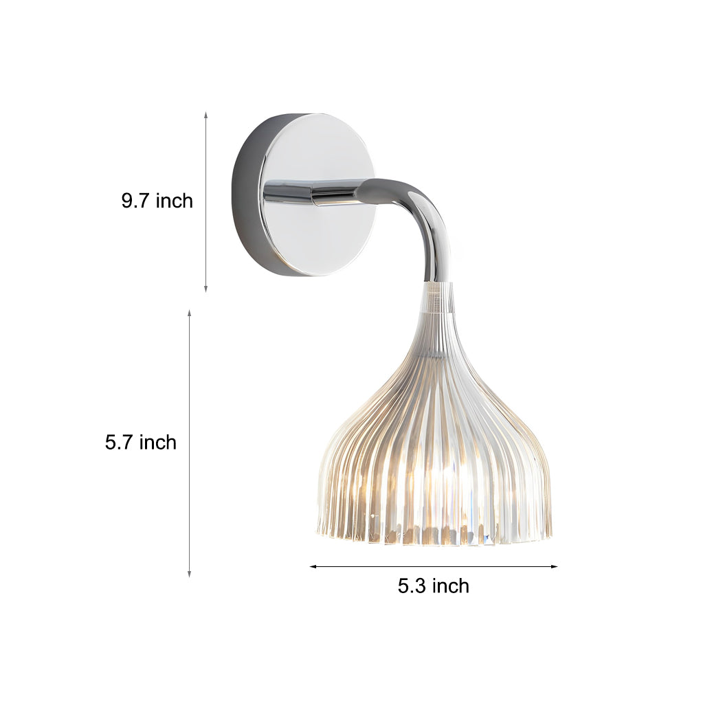 Modern Pleated Wall Sconce with Iron Frame and Soft Diffused Light