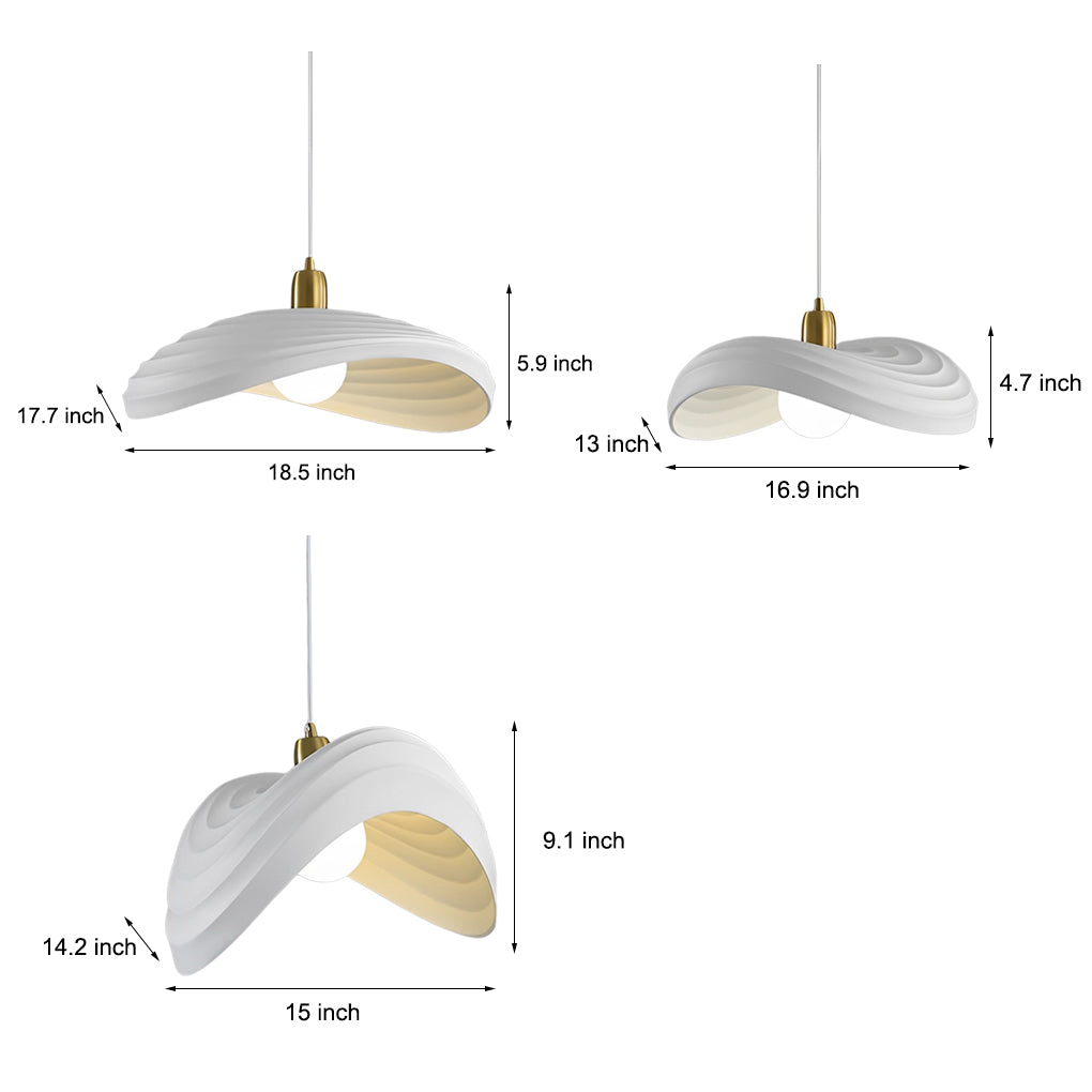 Wabi-Sabi Resin Pendant Light with Plated Hardware