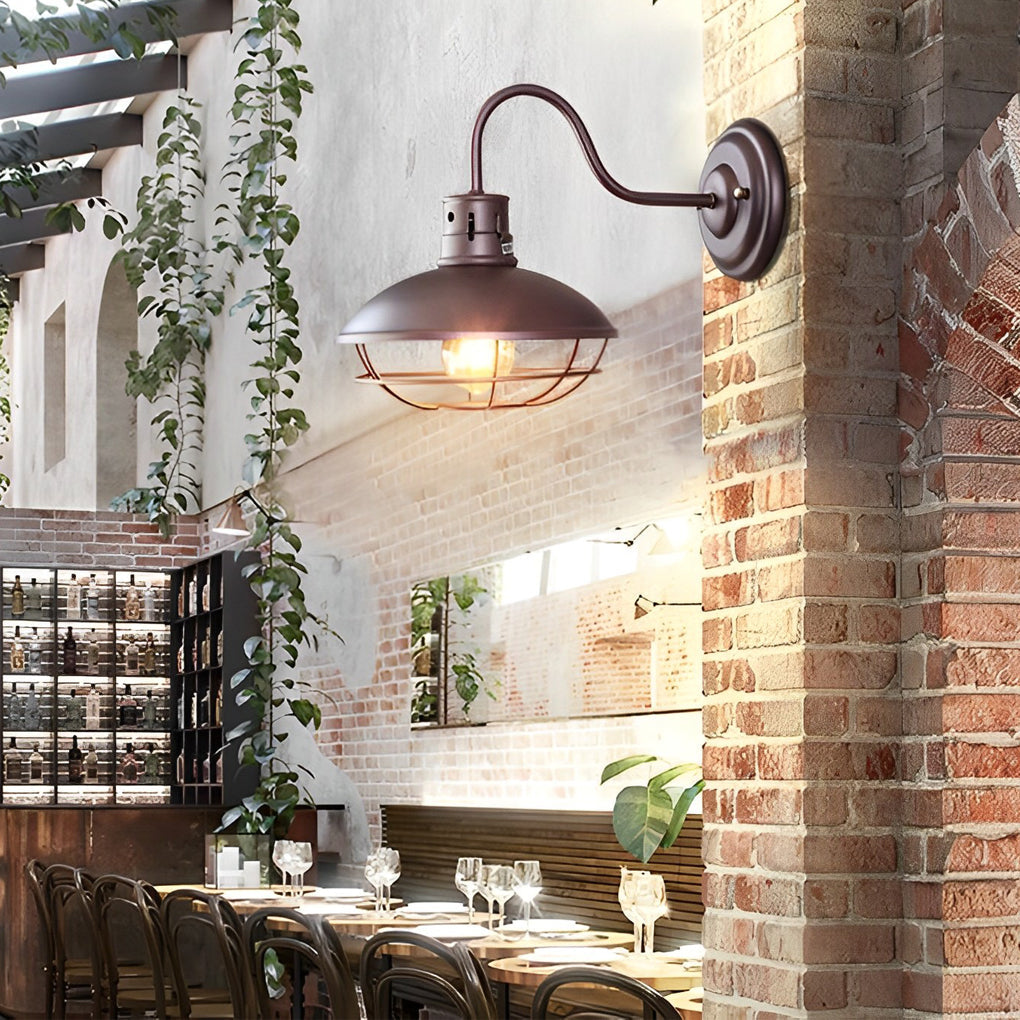 Retro Iron LED Waterproof Outdoor Wall Light - Modern Industrial