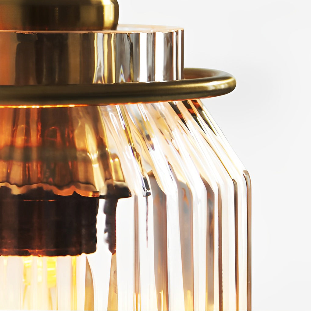 Modern Wavy Glass Wall Sconce with Gold Metal Frame
