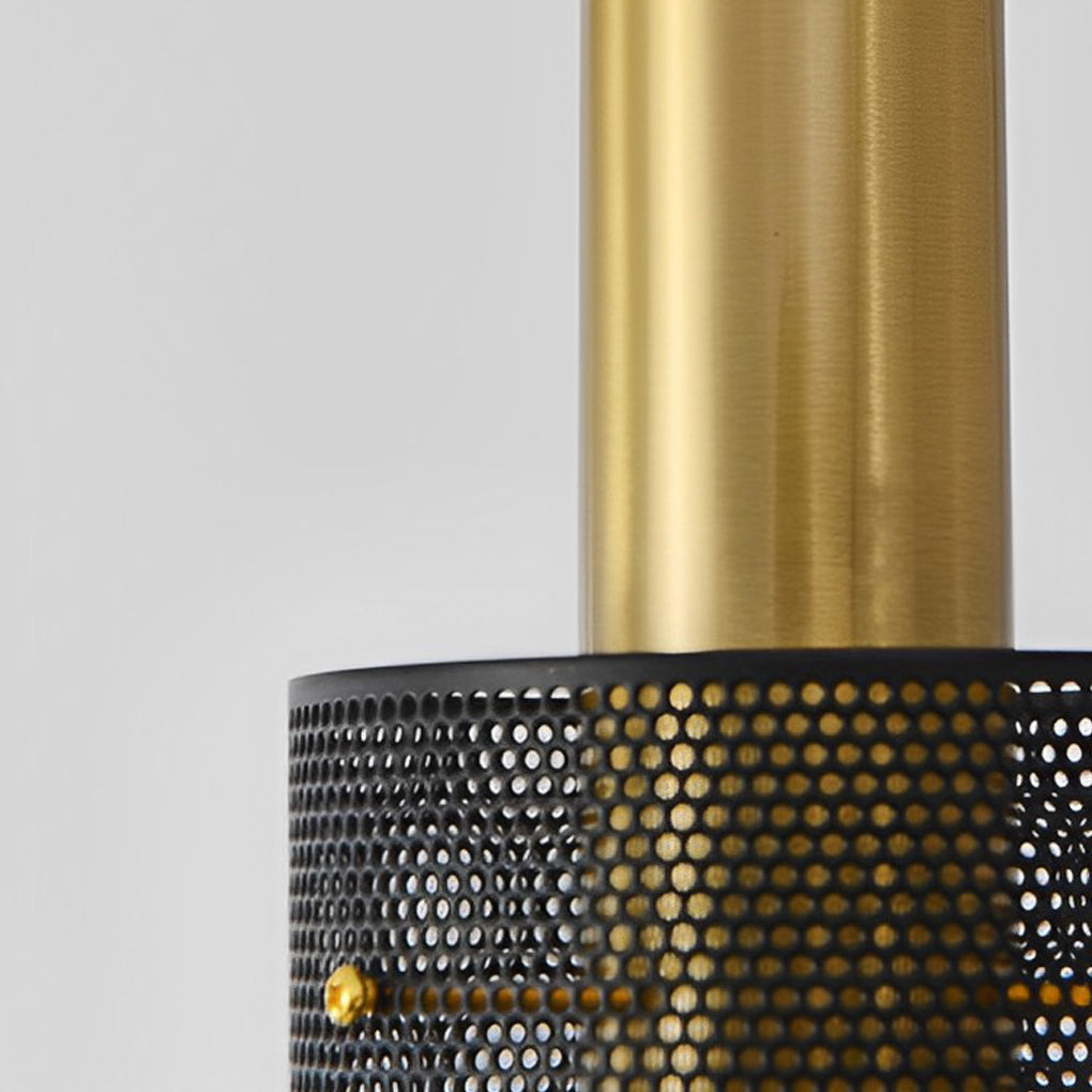 Modern Iron Grid Pendant Light - Cylindrical Minimalist Ceiling Lamp