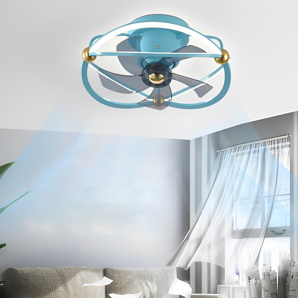 Modern Bladeless Ceiling Fan Light with Remote & Stepless Dimming