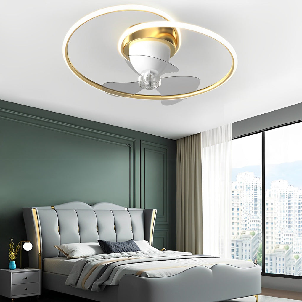 Smart Dimmable Ceiling Fan Light with APP Control & 360° Rotation