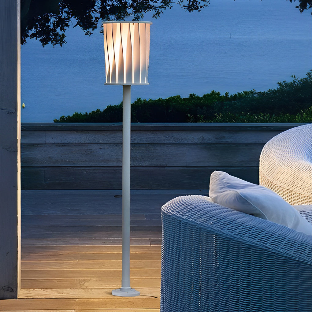 Modern Outdoor Floor Lamp with Rotating Slats & IP65 Waterproof