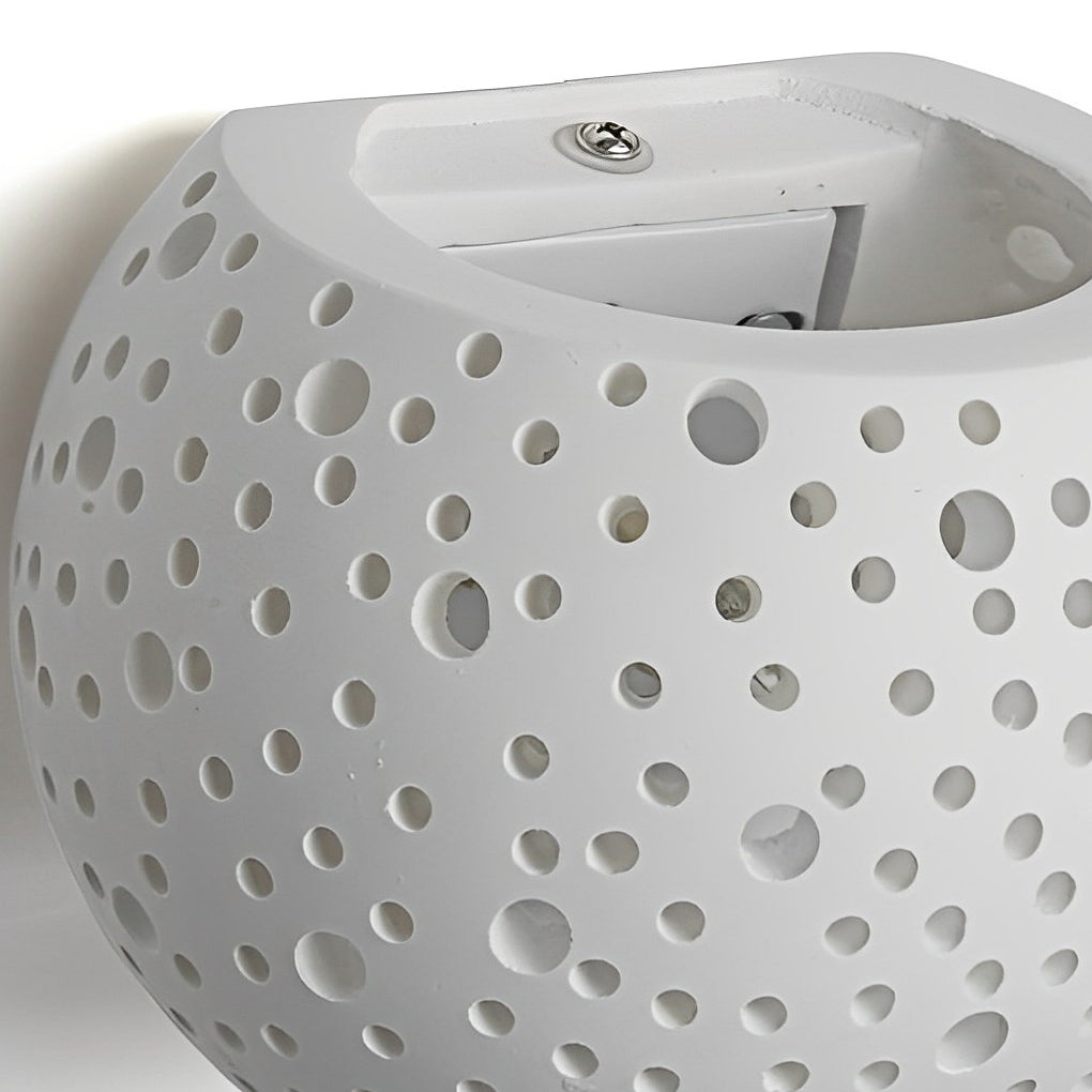 Modern Hollow Gypsum LED Wall Sconce - White Minimalist Up Down Light