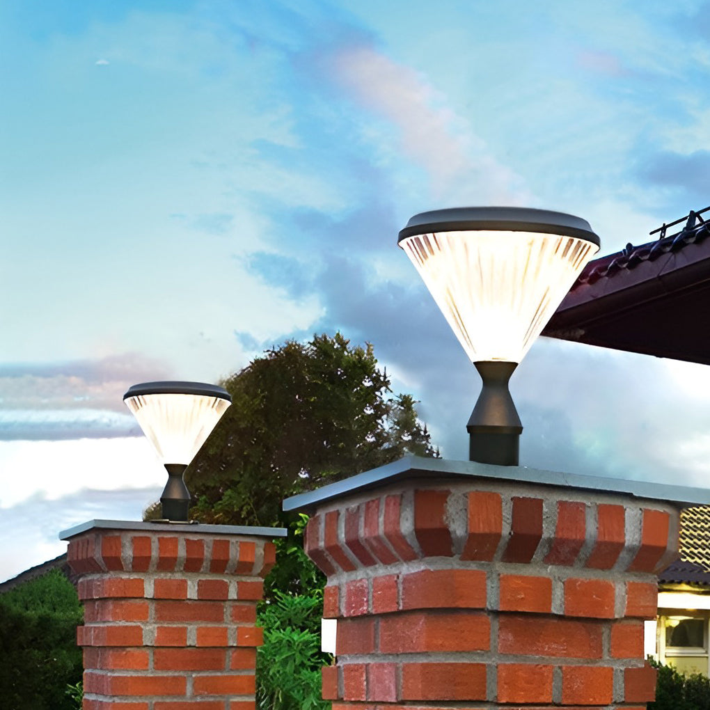 Solar LED Post Cap Light - Modern Aluminum Pillar Light for Outdoor