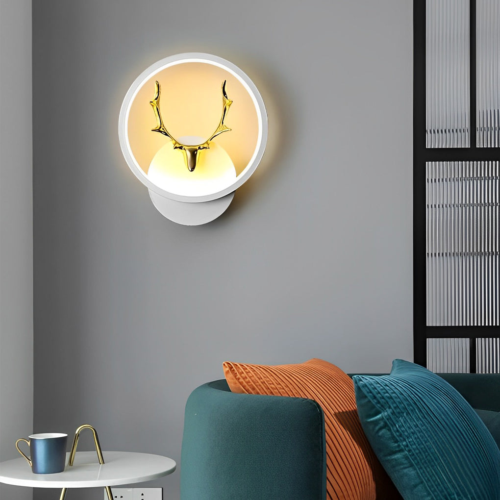 Modern Antler Wall Sconce LED Bedside Lamp Iron Aluminum