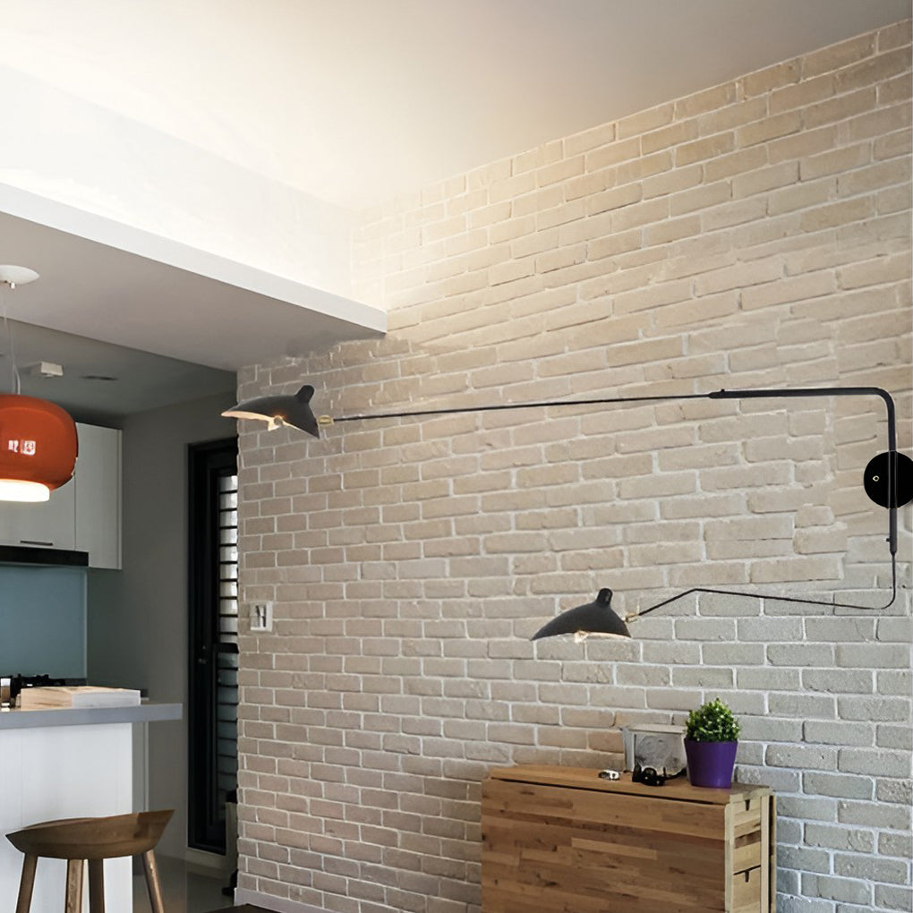 Industrial Swing Arm Wall Sconce - Adjustable Iron Wall Lamp