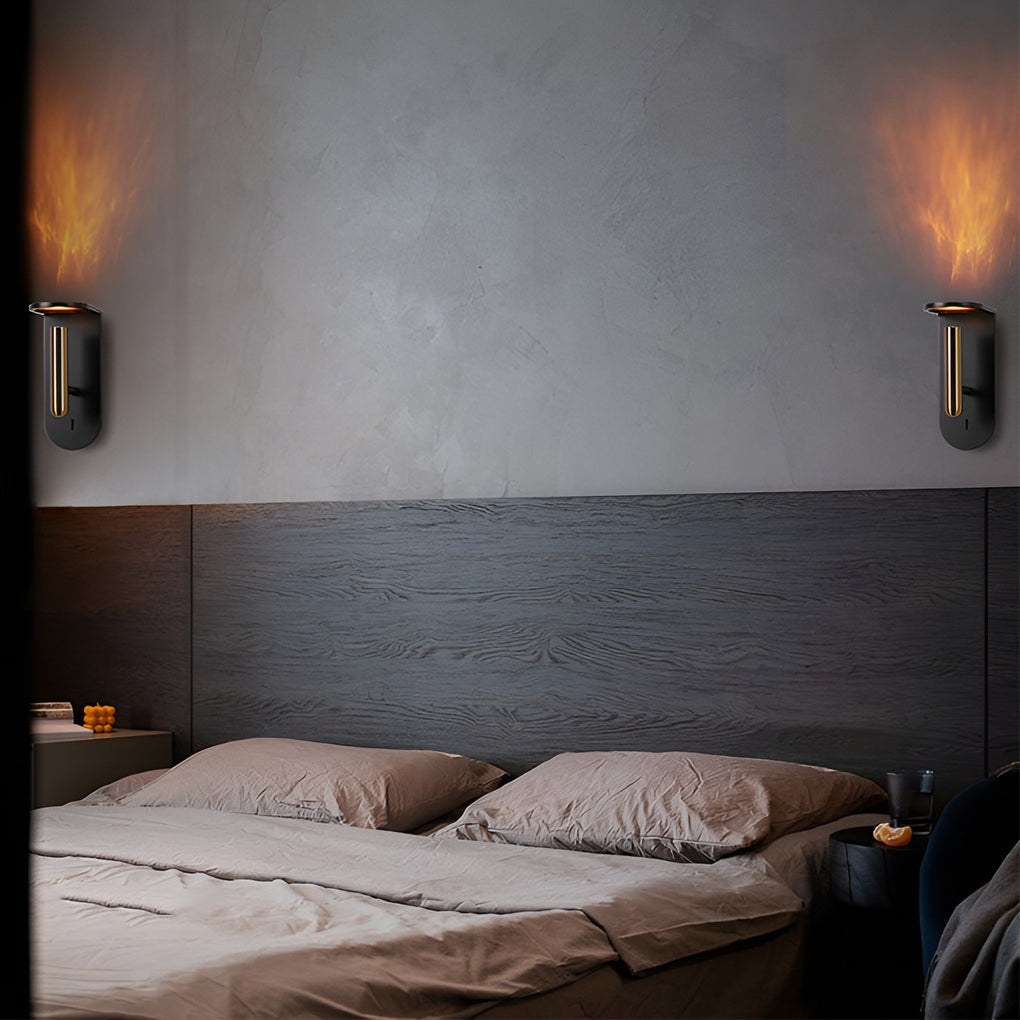LED Flame Effect Wall Sconce – Adjustable Nordic Wall Lamp