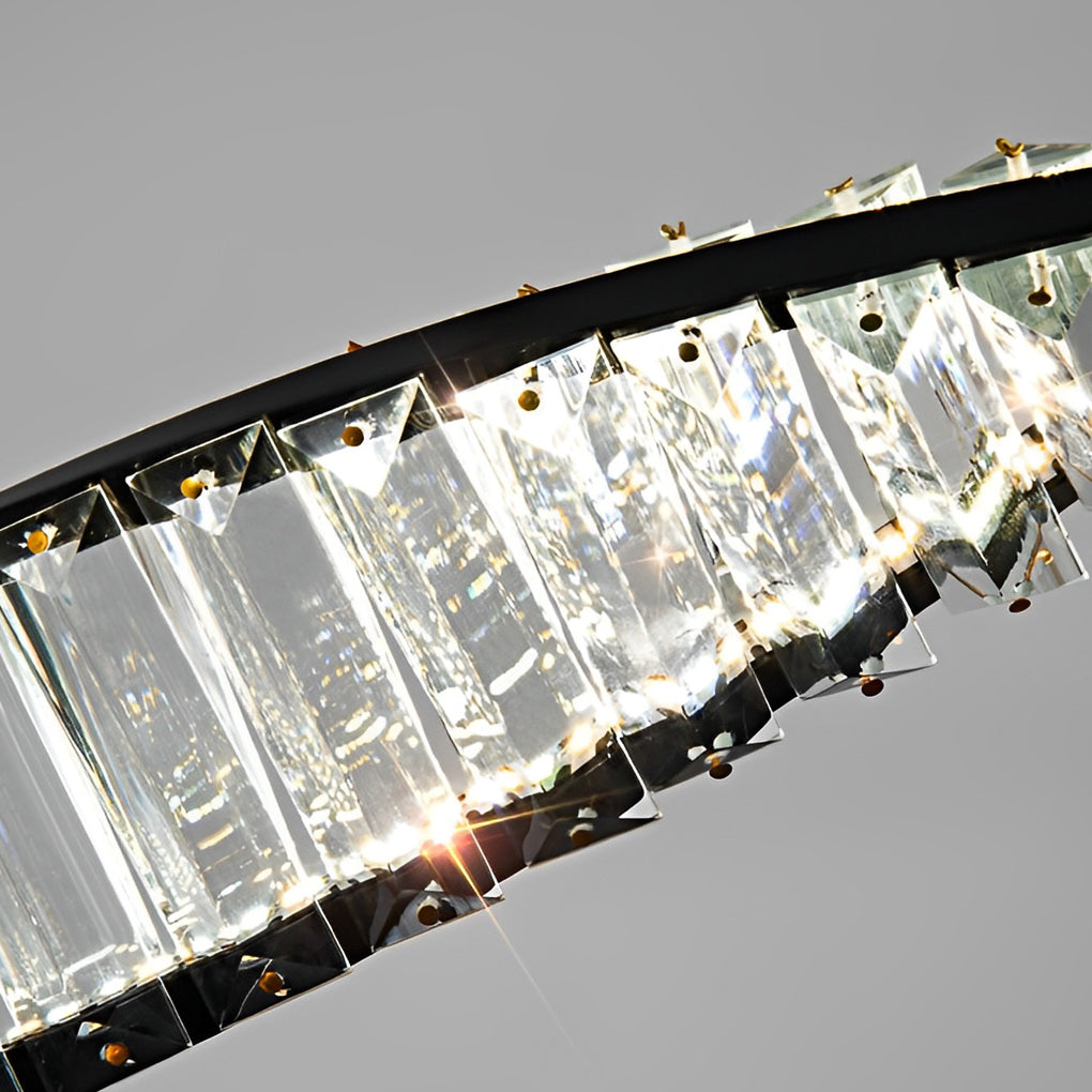 Crystal Wave LED Pendant Light - Modern Dining Room Chandelier