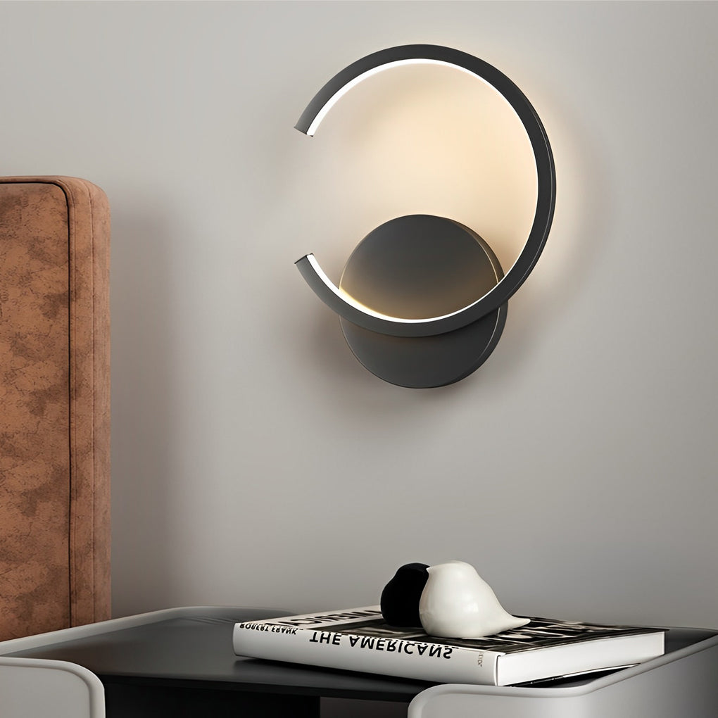 Modern Round LED Wall Sconce with Stepless Dimming