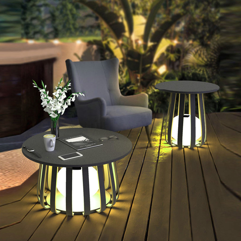 Solar Powered Outdoor Lantern with Table Top - Waterproof IP65 Iron