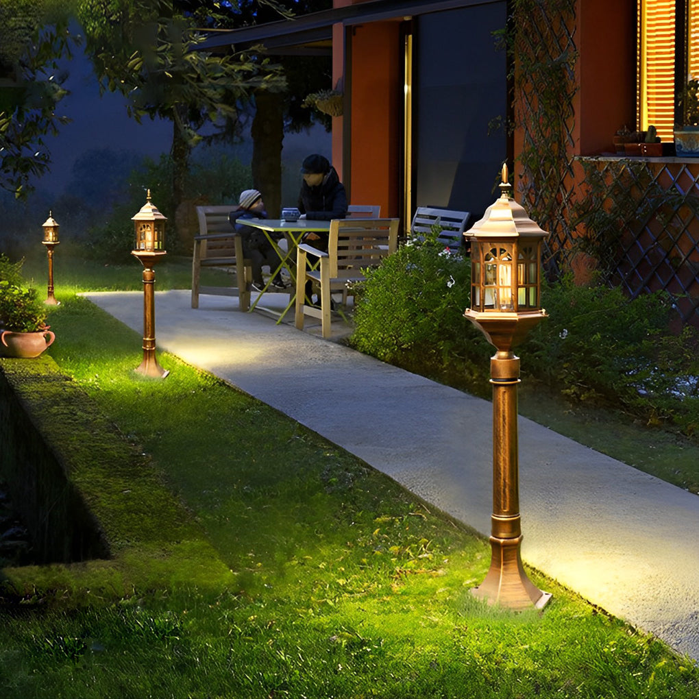 Slim LED Outdoor Post Light Industrial Black Bronze Pathway Lamp