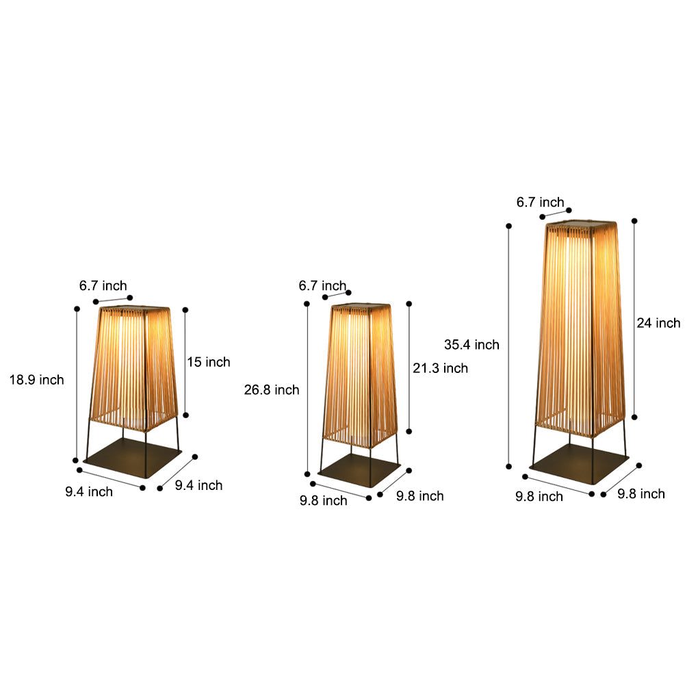 Solar LED Outdoor Floor Lamp Rustic Rubber Shade Waterproof