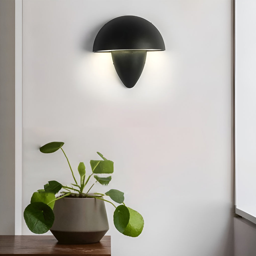 Mushroom Modern Outdoor Wall Light | Waterproof Aluminum LED Sconce