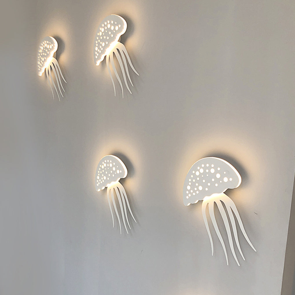 Jellyfish LED Wall Sconce - Modern Acrylic & Metal White Finish
