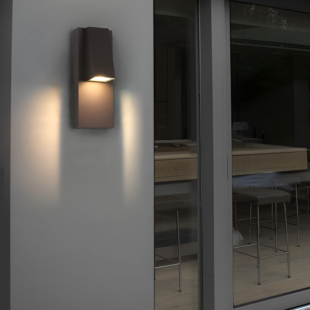 Rectangular LED Outdoor Wall Light - Modern Black Aluminum