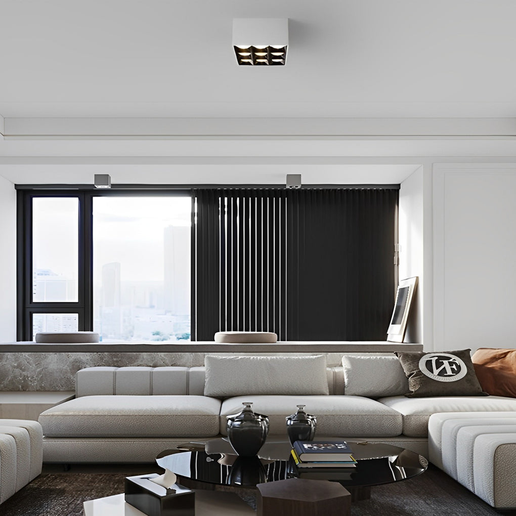 Square Grid LED Spotlight Surface Mount Downlight 24° Beam Angle