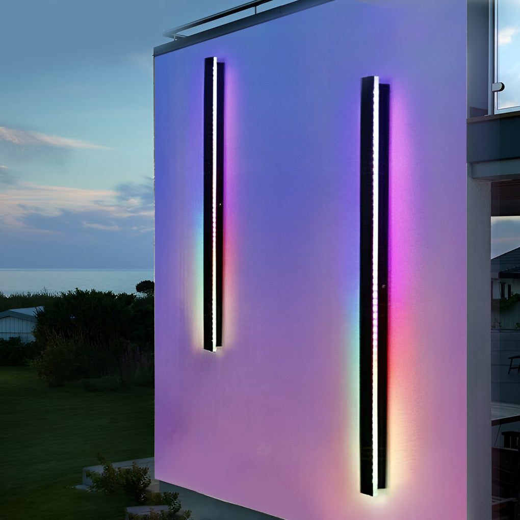 Modern Black Linear LED Wall Light Outdoor Waterproof IP65