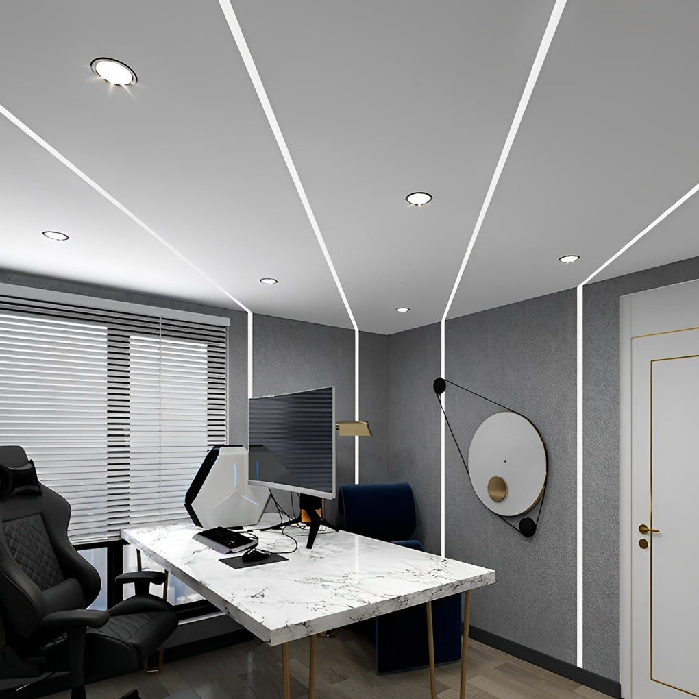 Recessed LED Strip Light - Modern Under Cabinet Linear Lighting