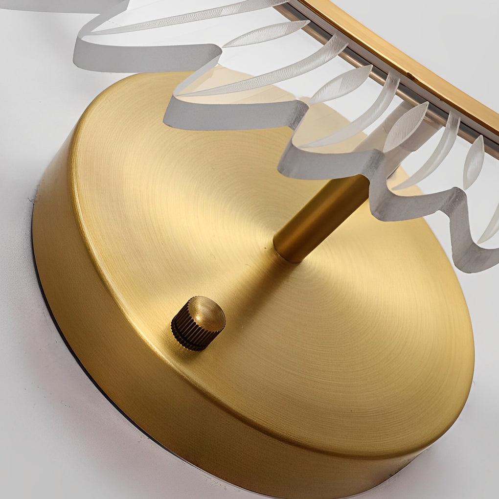 Feather Leaf LED Wall Sconce with 3-Step Dimming - Copper & Acrylic