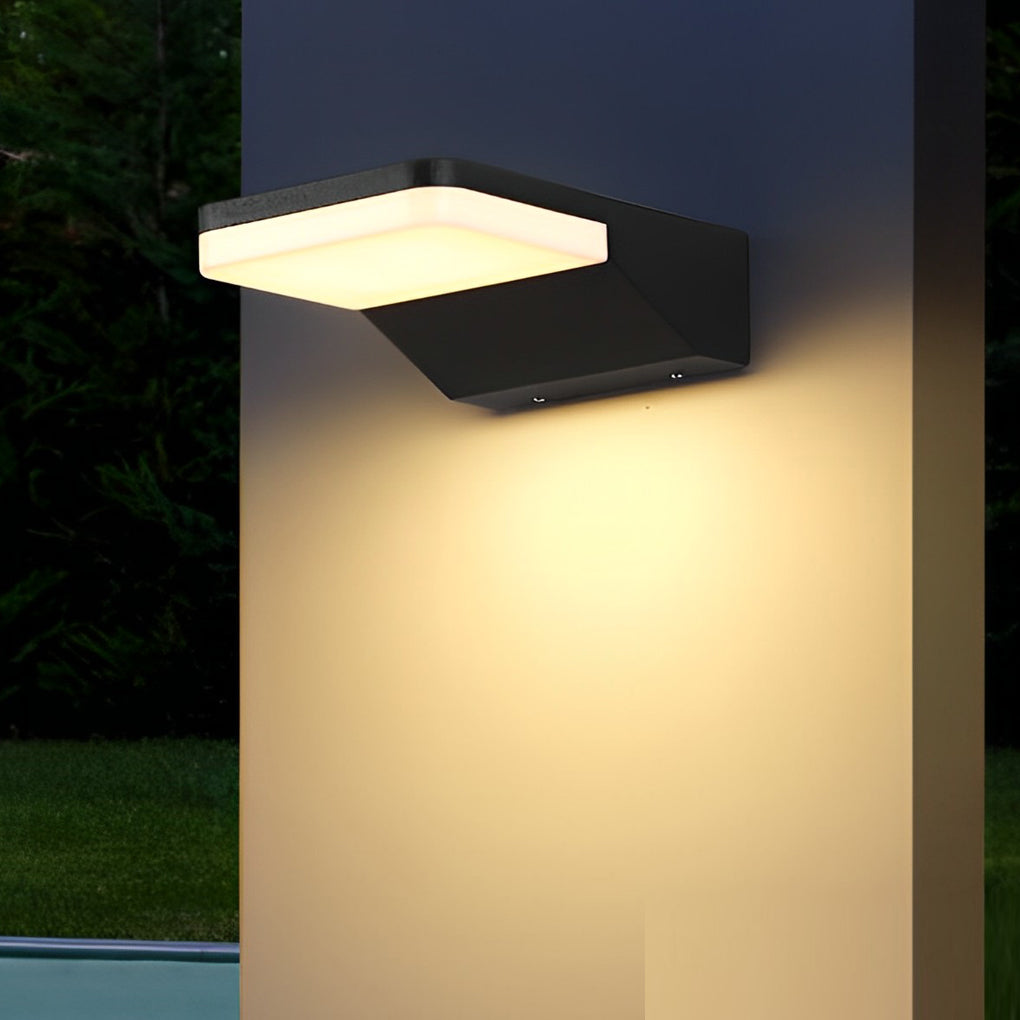Modern Rectangular LED Outdoor Wall Sconce Black Waterproof