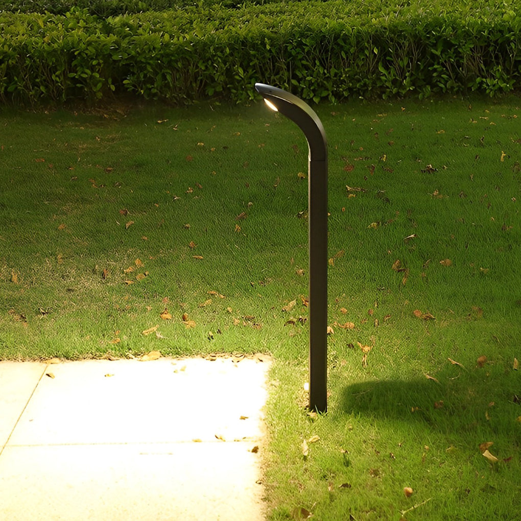 Modern Curved Head COB LED Pathway Lights - Aluminum