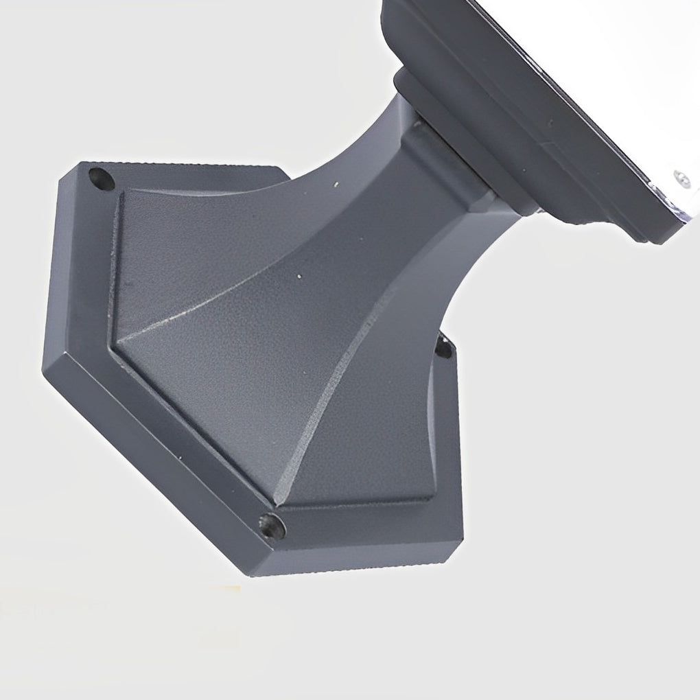 Square Solar LED Outdoor Post Light Black Aluminum Waterproof